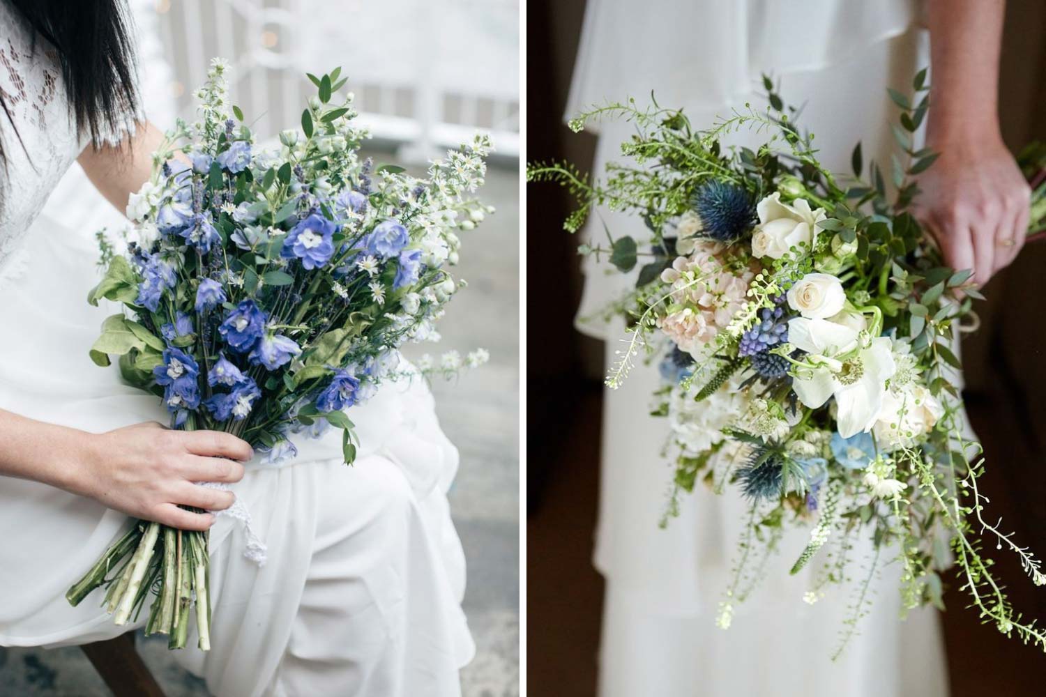 Простые букеты, асимметричные композиции для невест фото