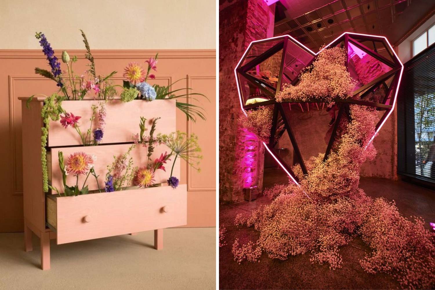 Цветочные инсталляции на свадьбу идеи