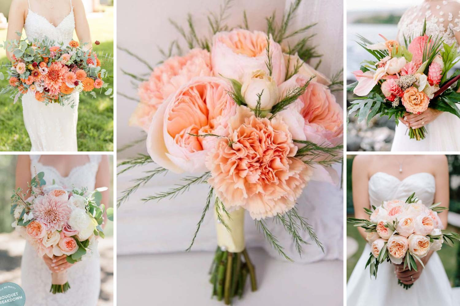Букет на свадьбу невесте в персиковых тонах фото