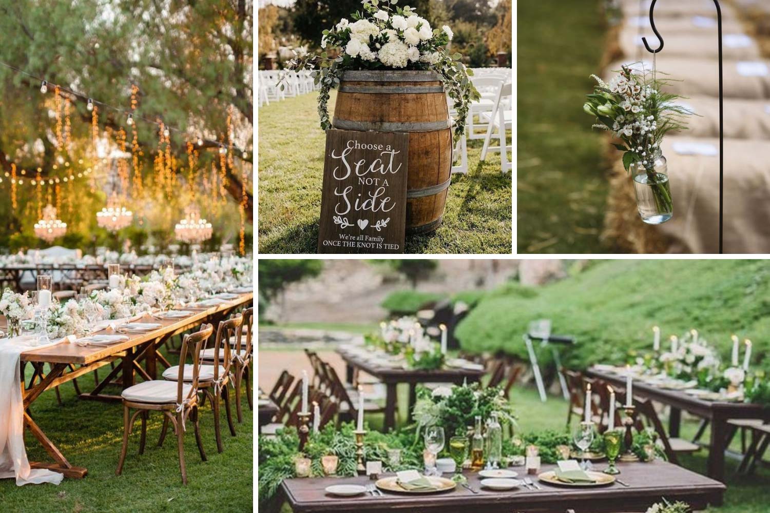 Весілля у саду: столи, декор весільний фото