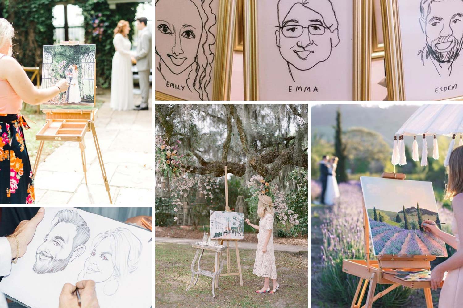 Портрет на весіллі, карикатура, живий фото