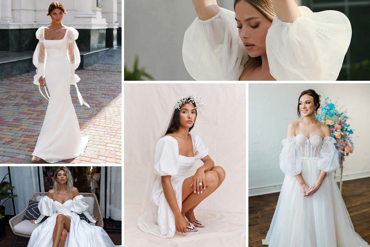 Платье на свадьбу з рукавами-буфами фото