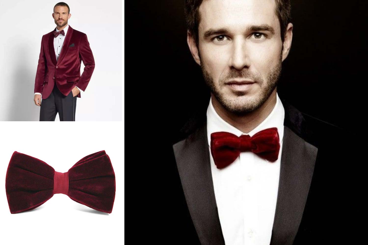 Бархатный галстук-бабочка, аксессуары фото 