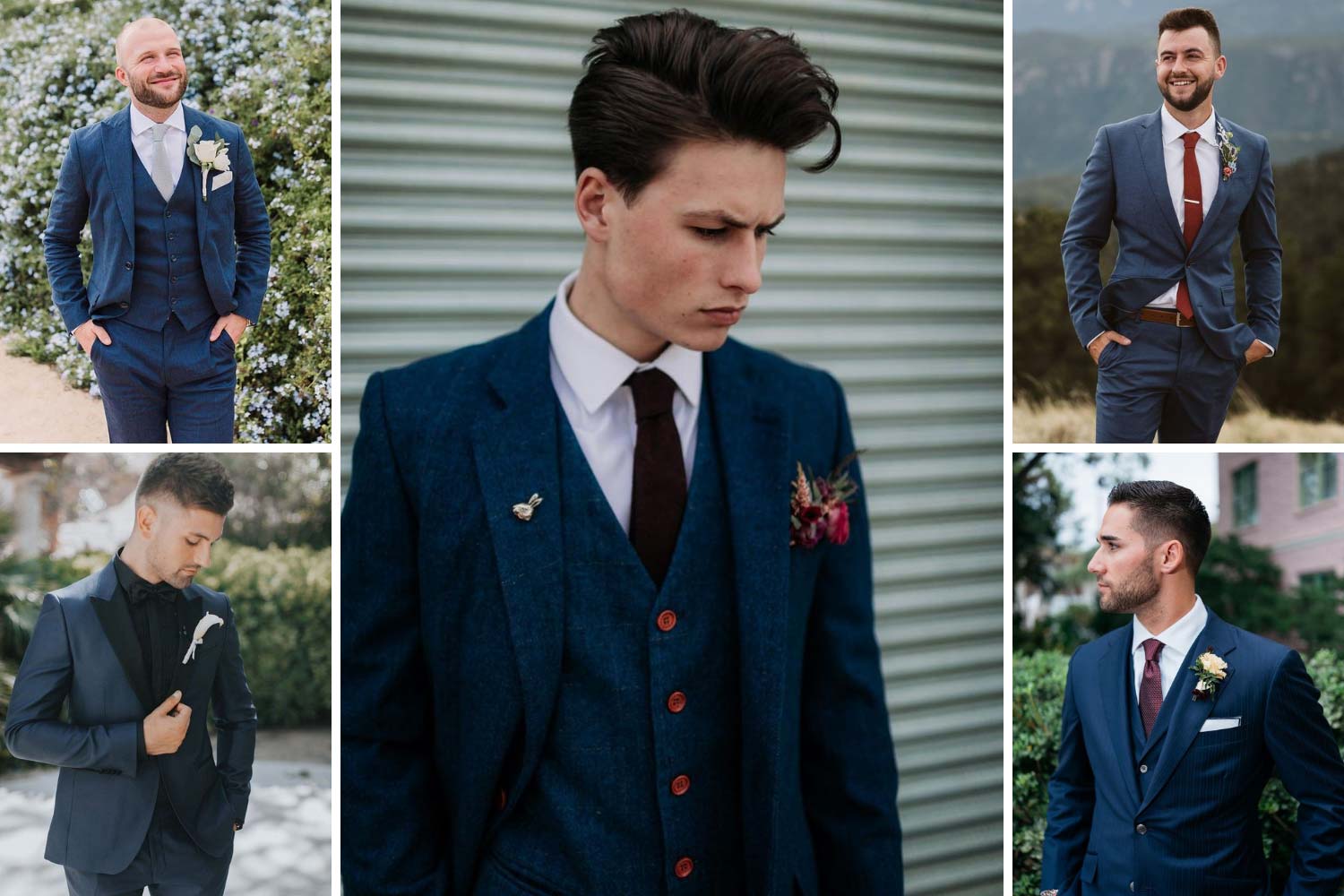 Темно-синий костюм для жениха фото