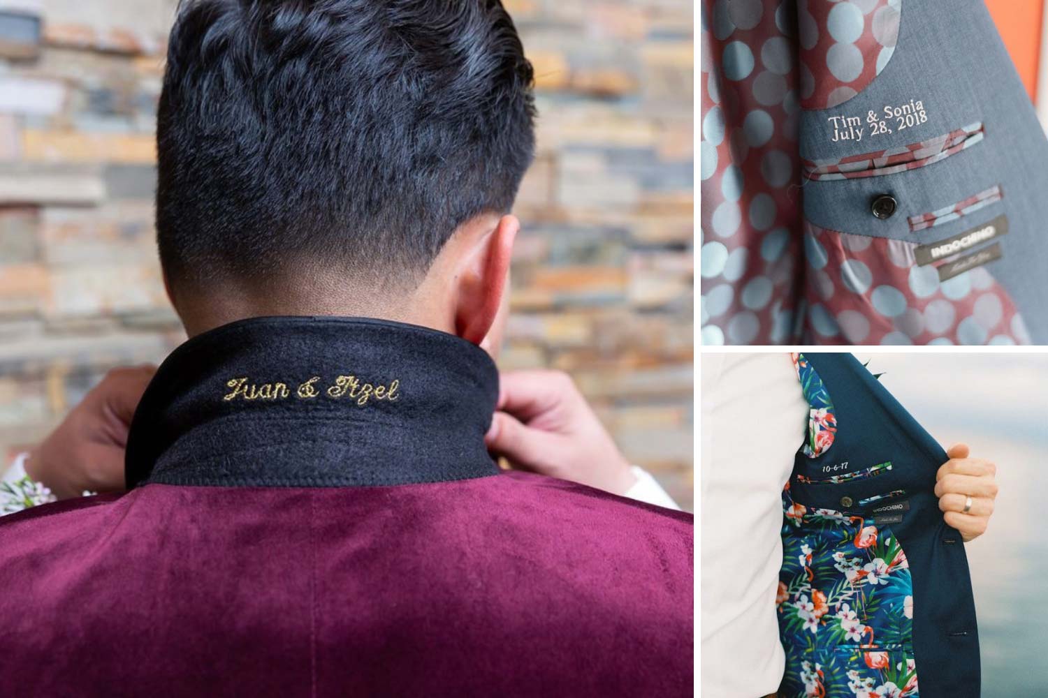 Надпись на пиджаке, инициалы на свадебном пиджаке идеи