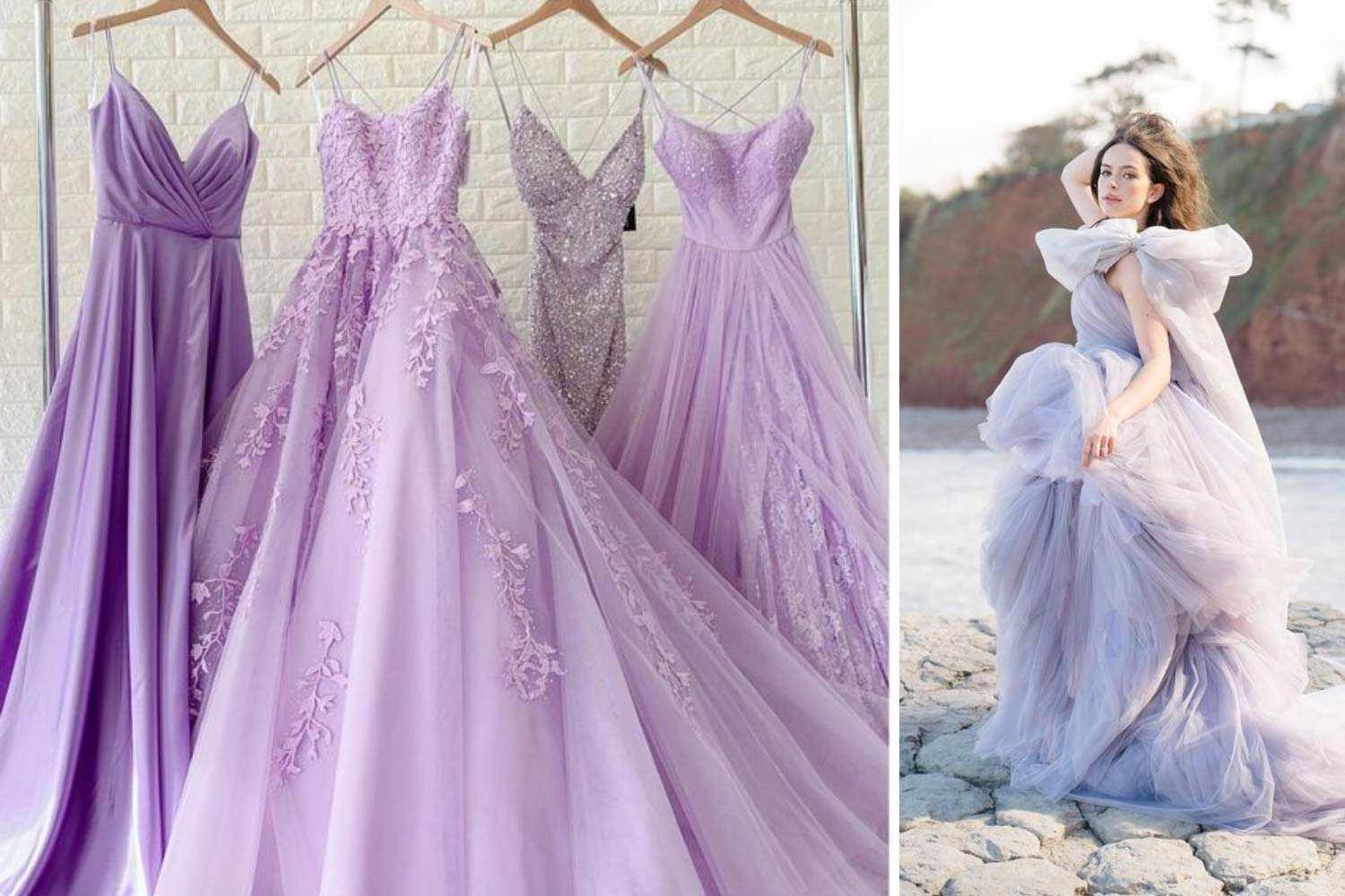 Весільне плаття у фіолетових тонах фото