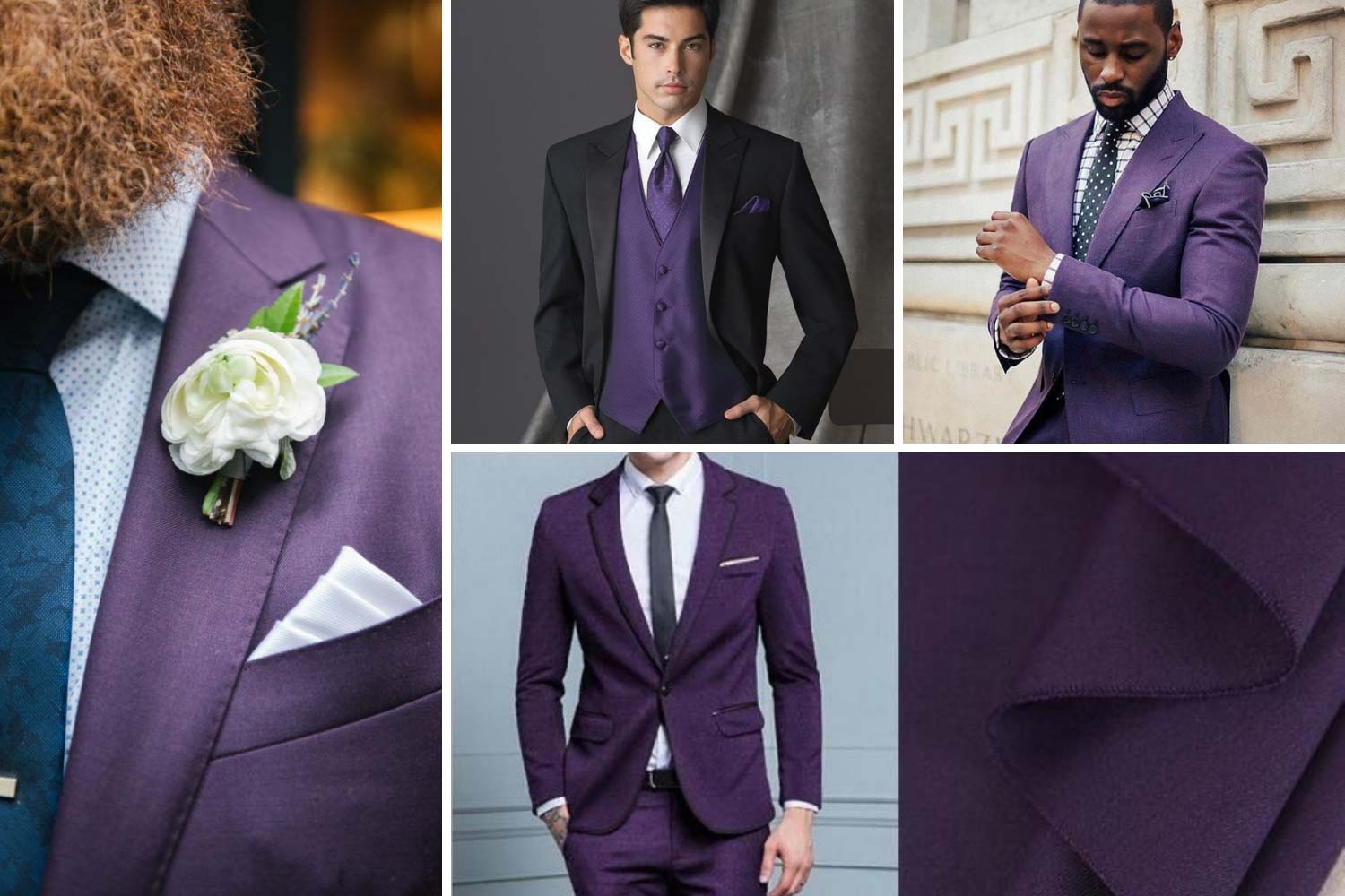 Костюм нареченого у пурпурових тонах фото