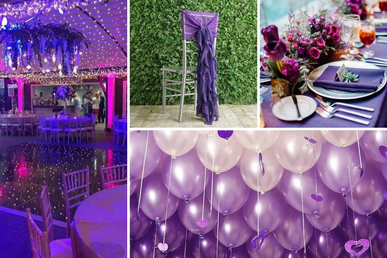 Фіолетовий декор весільного залу.