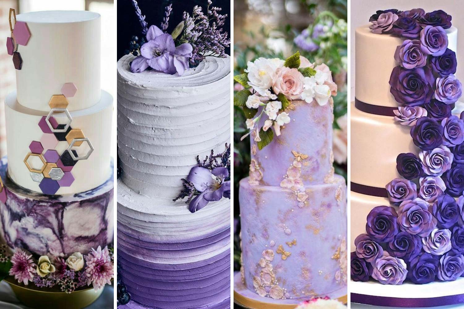 Весільний торт у кольорі 2022 року Very Peri ідеї