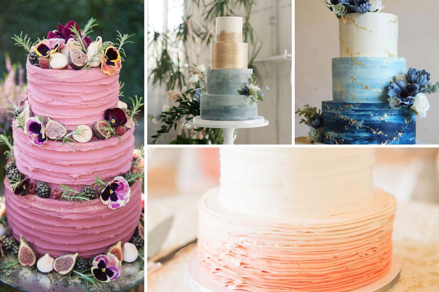 Весільні торти з омбре фото
