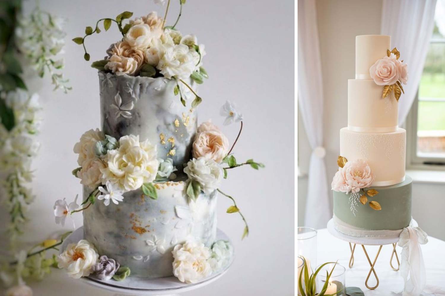 Цукрові квіти для декору весільної випічки фото