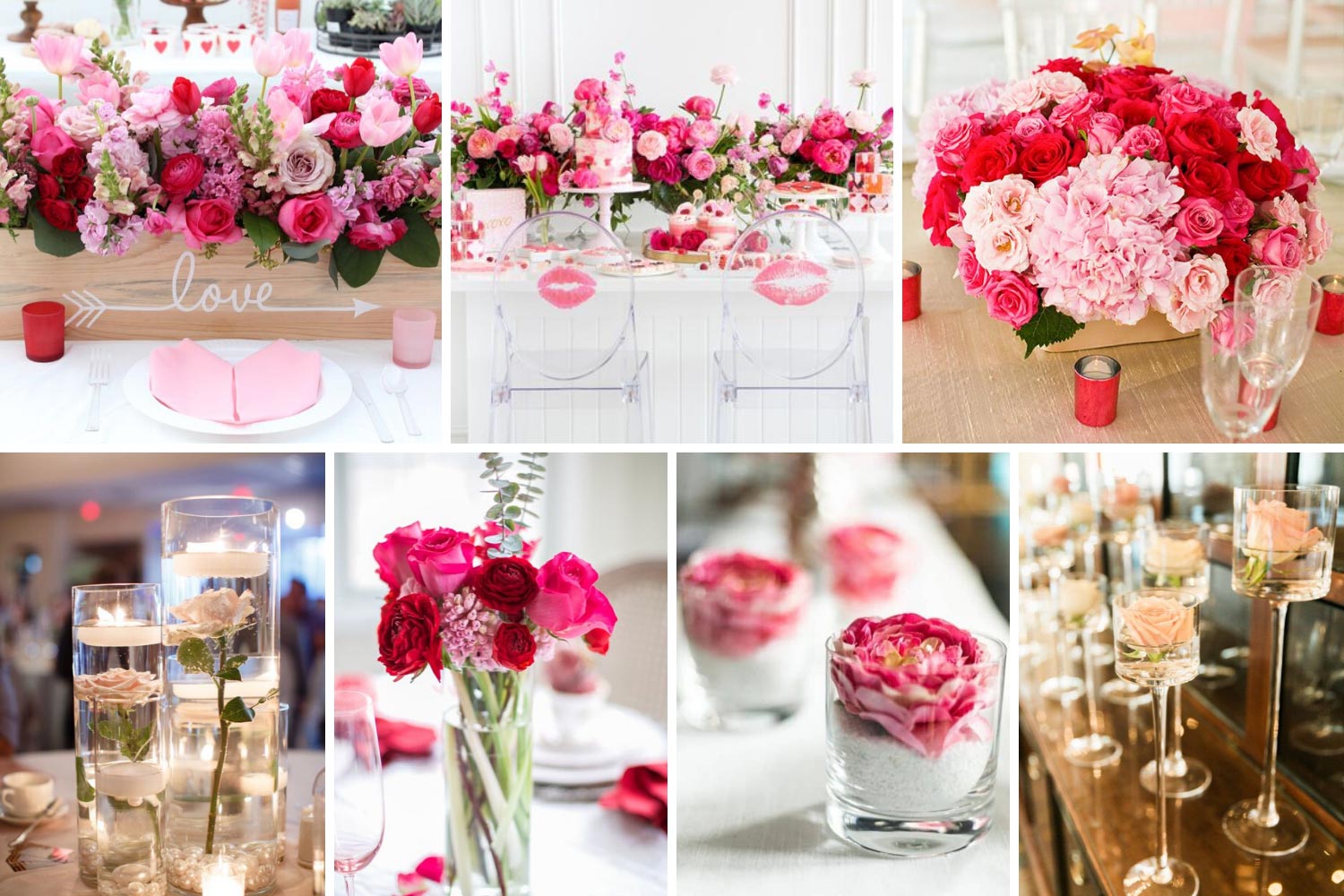 Композиції на столи гостей: квіти, свічки фото