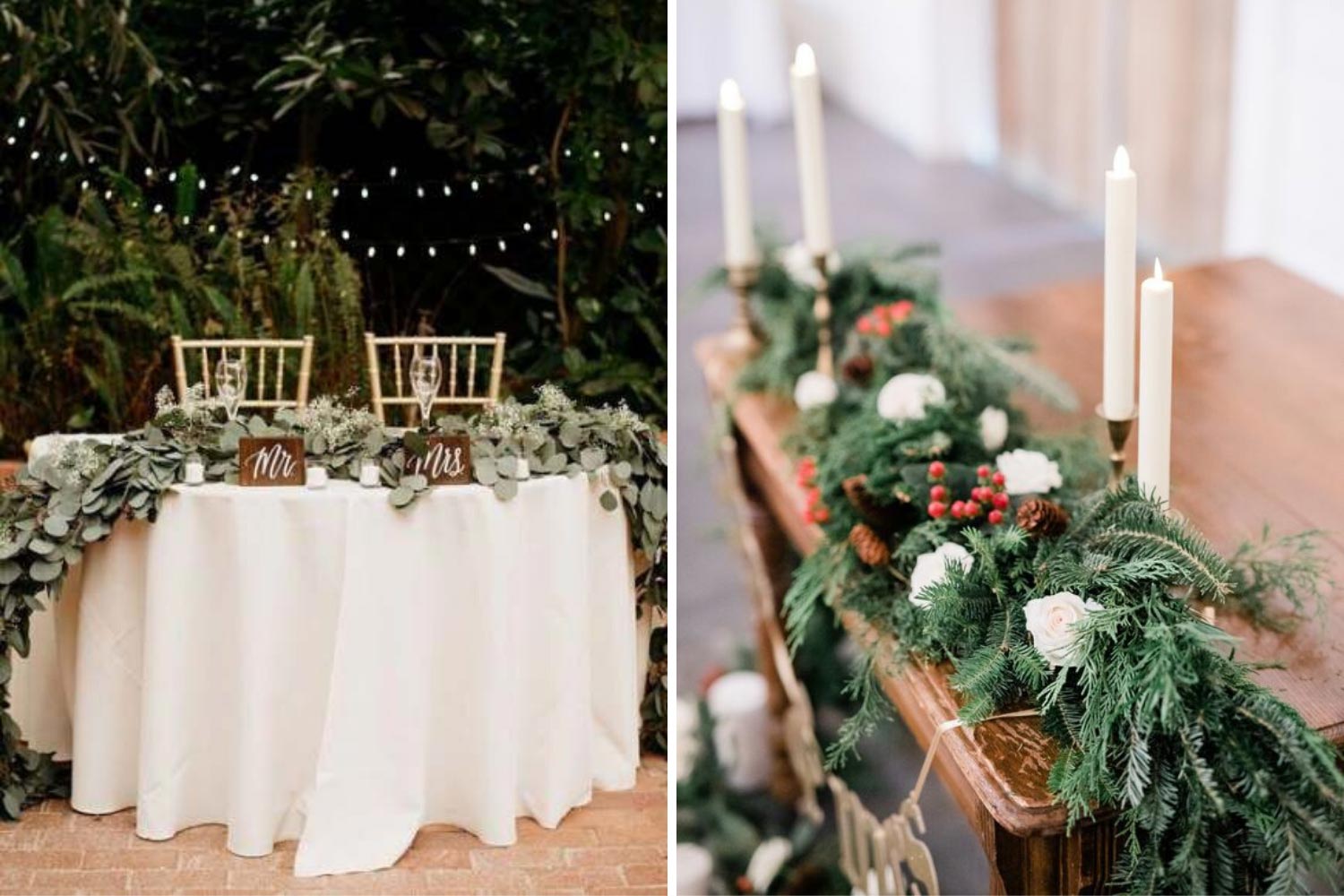 Украшение стола молодоженов гирляндами фото