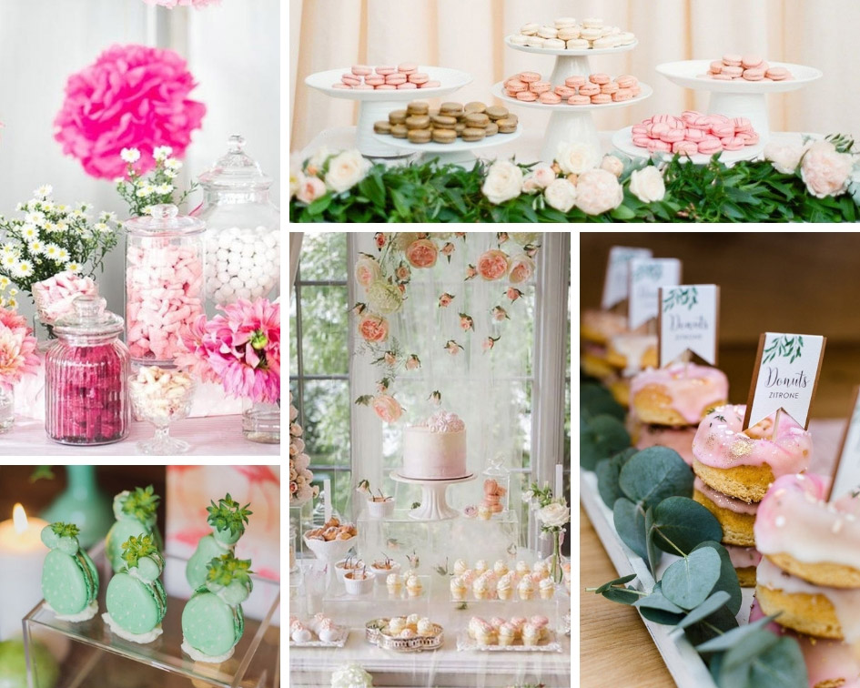 кенди бар с цветочным декором