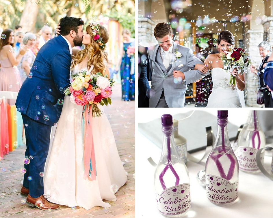 мильні бульбашки при виході молодят