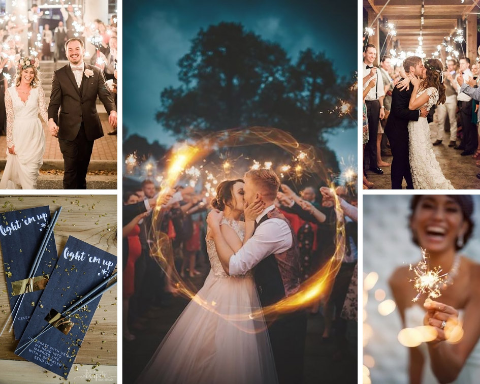 бенгальські вогні при зустрічі молодят