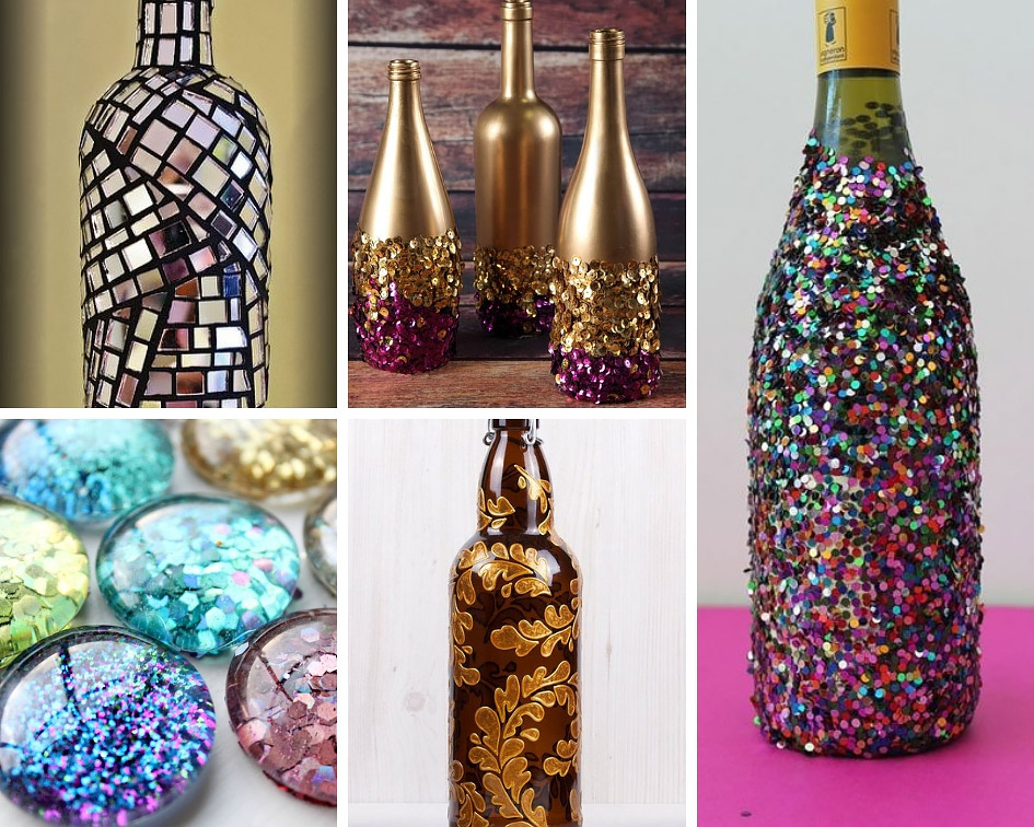 фактурный декор бутылок