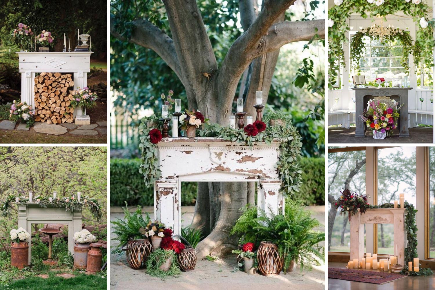 Оригинальная фотозона с камином фото 