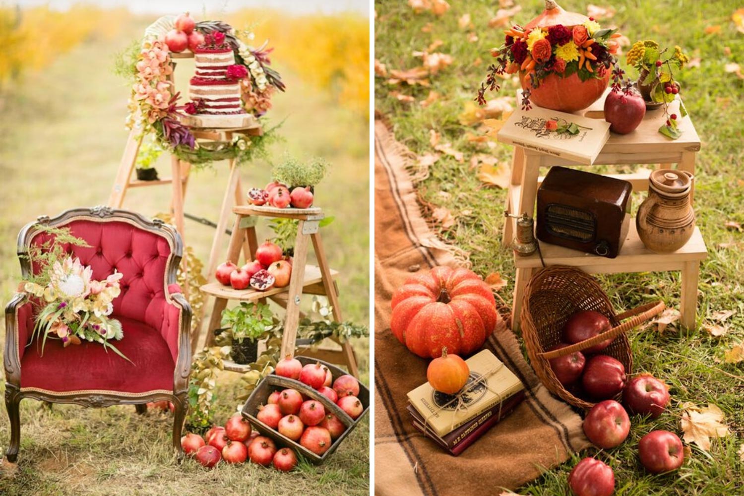 Фотозона для свадьбы: осенние идеи