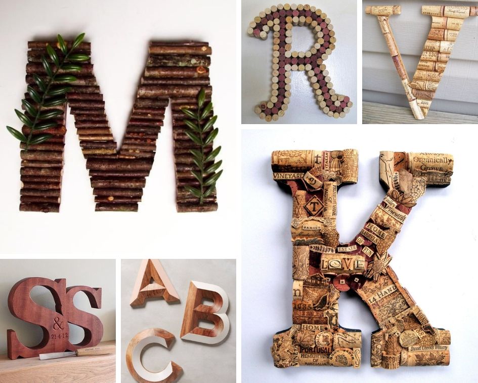 буквы из винных пробок