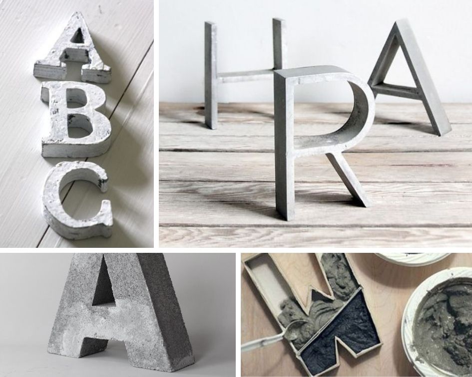 объемные буквы из бетона