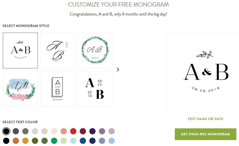 монограмма на свадьбу сделать онлайн