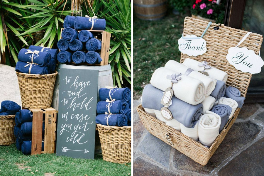 пледы и одеяла на свадьбе