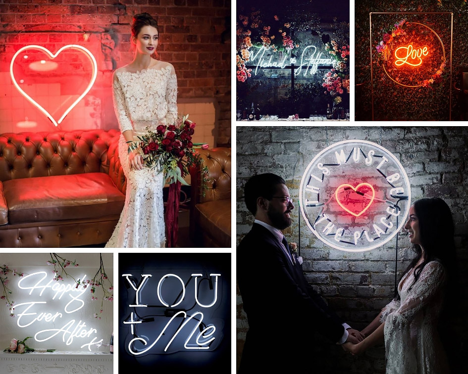 неонові вивіски на весіллі