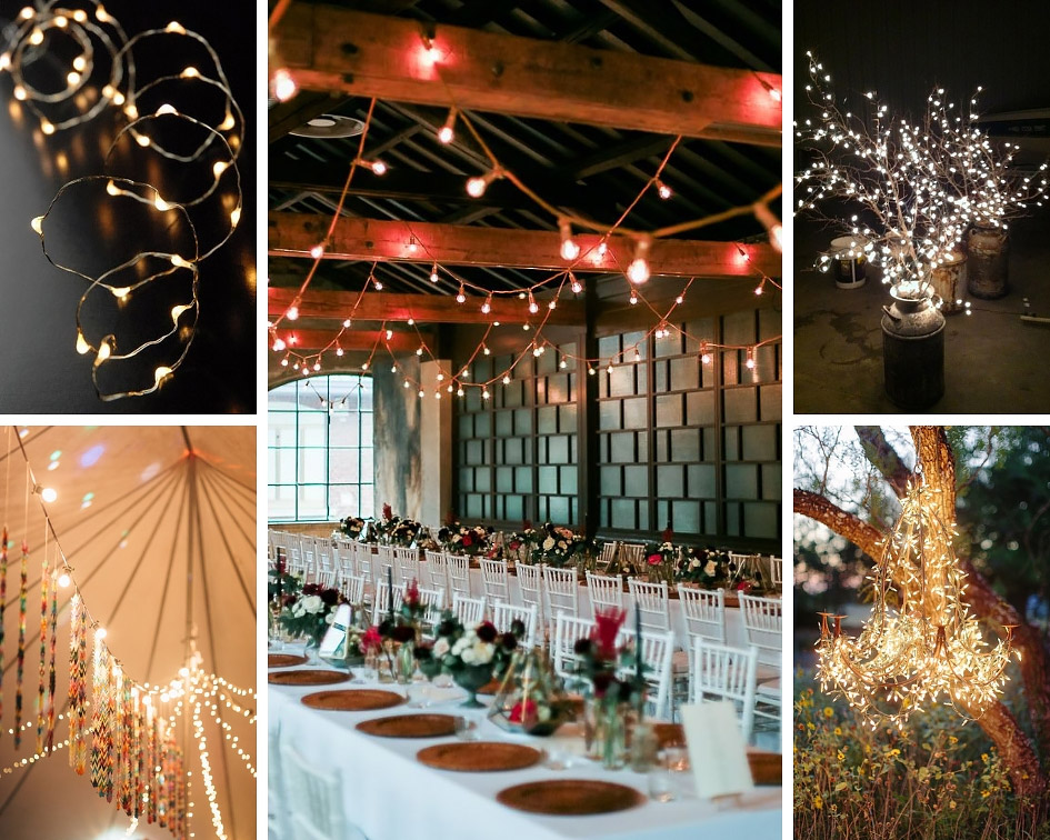 прикраса весілля гірляндами