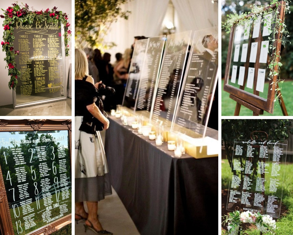 доска рассадки гостей из стекла