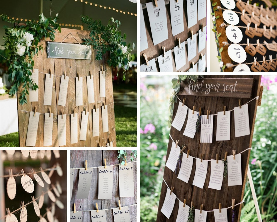 списки приглашенных на прищепках