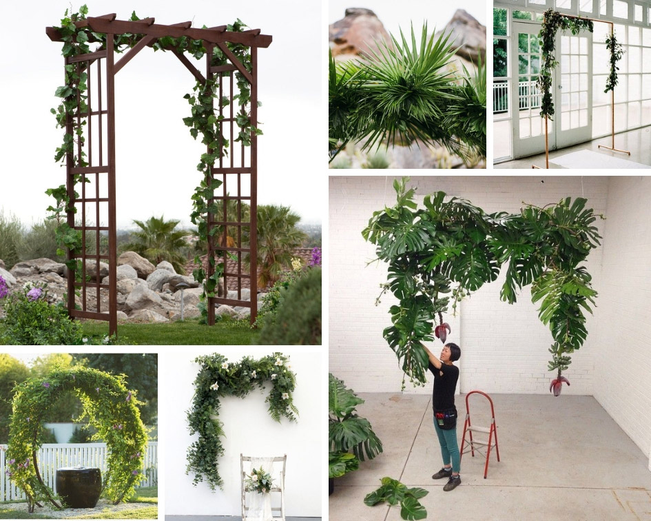 свадебная арка из листьев