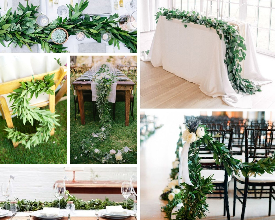 декор свадьбы растениями