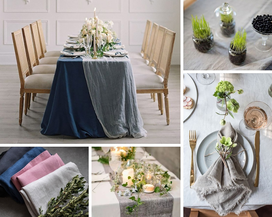 украшение свадебного стола мешковина