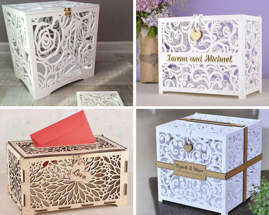 ажурная свадебная коробка
