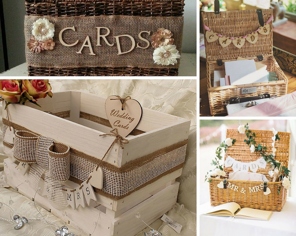 плетенные свадебные коробки