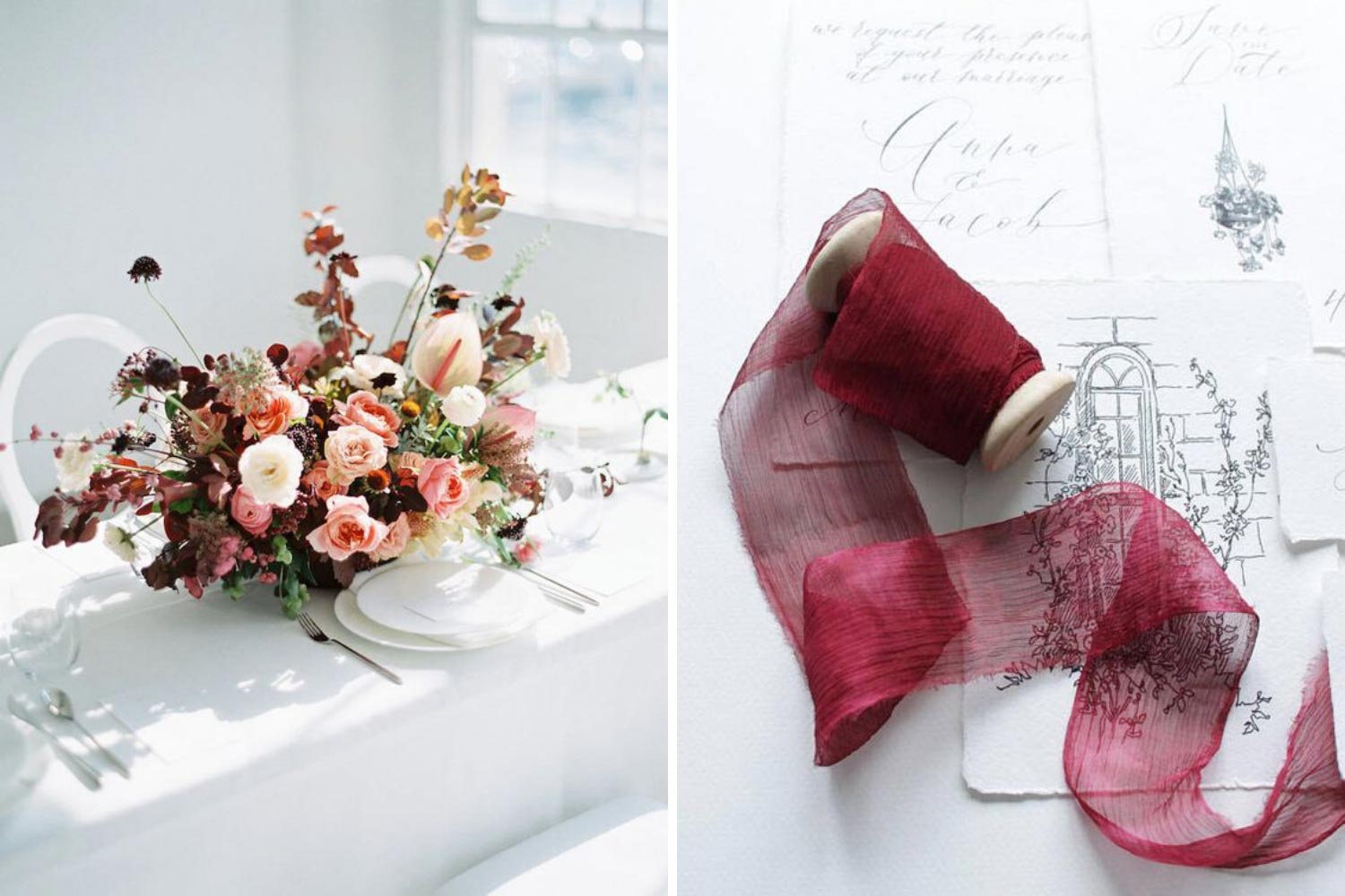 Центральные композиции на столы гостей