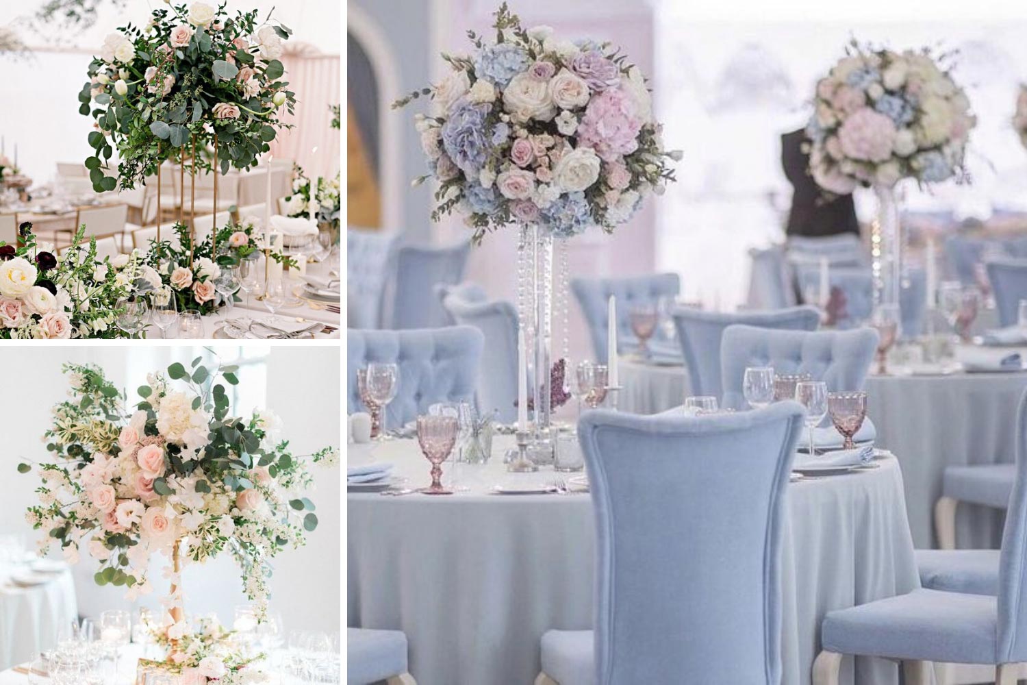 Высокие композиции на столы фото