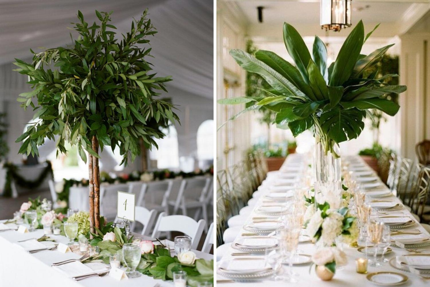 Украшение свадебных столов зеленью: идеи