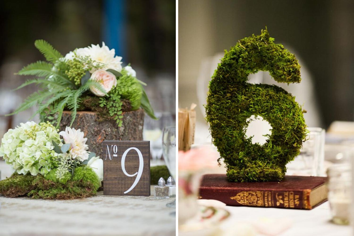 Декор на столы и мох: идеи