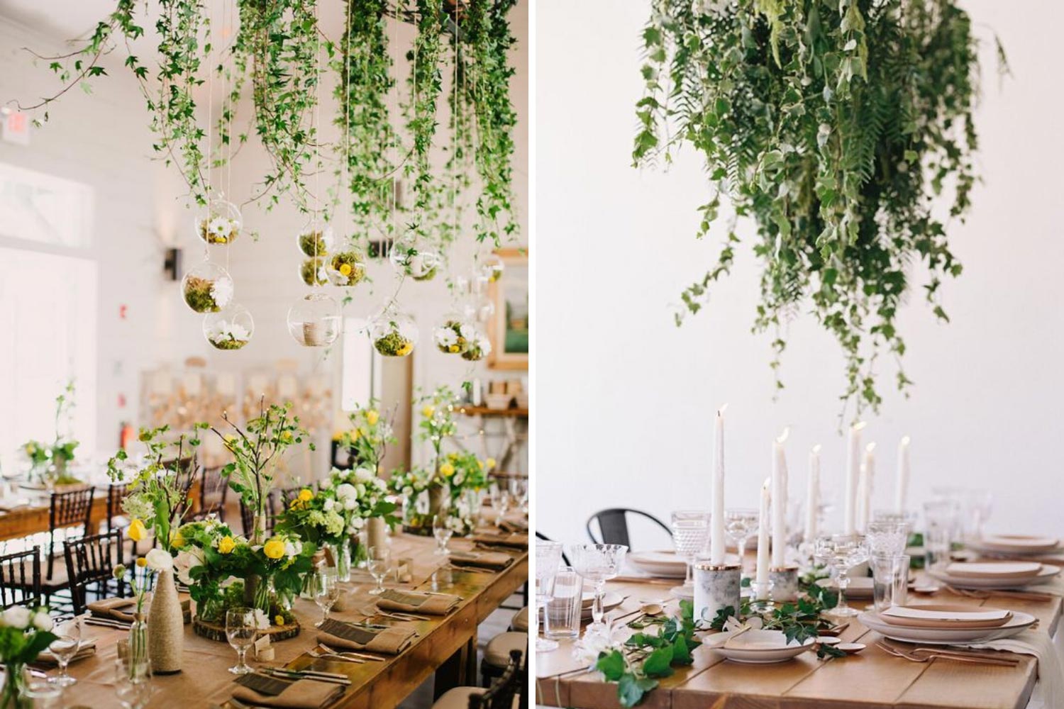 Настольный и подвесной декор на свадьбу фото