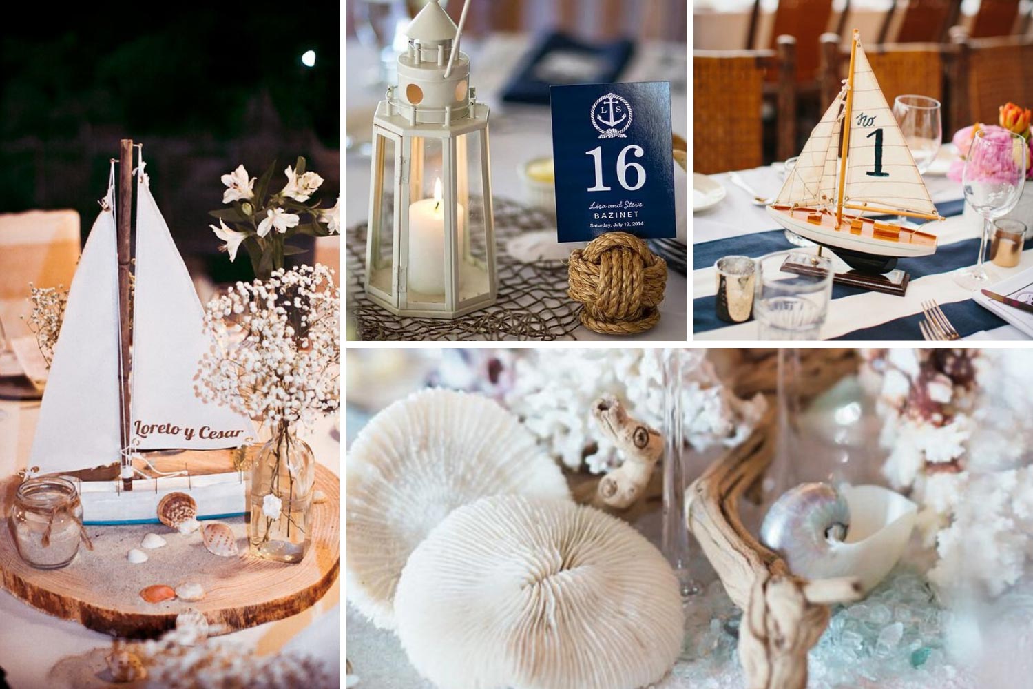 Декор на столы гостей в морском стиле фото