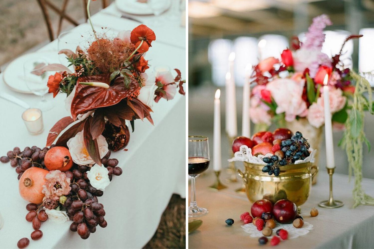 Композиции из фруктов и цветов для украшения зала: идеи