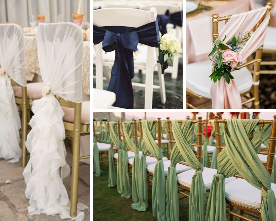 прикраса стільців на весілля