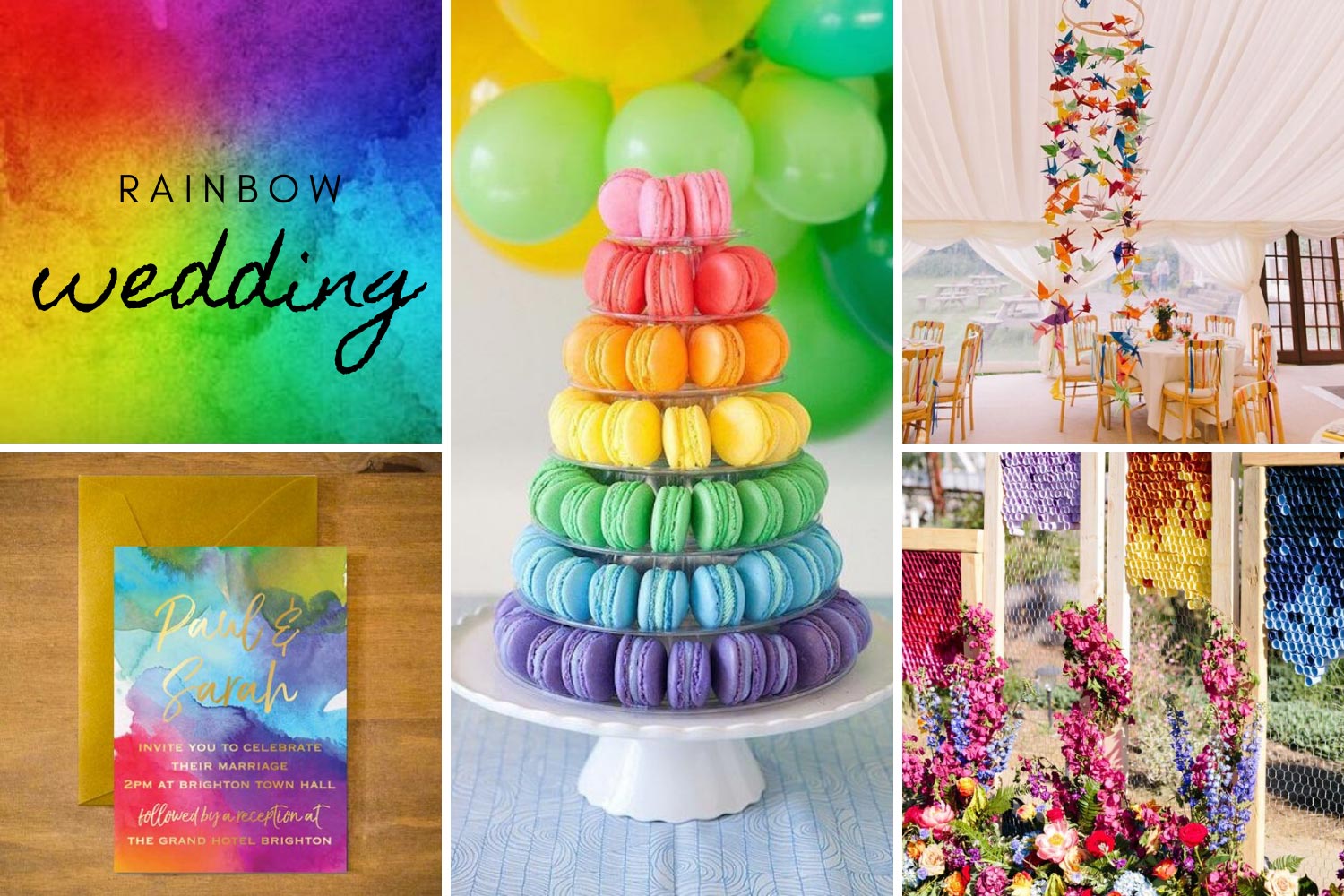 Оформлення весілля у кольорах веселки фото