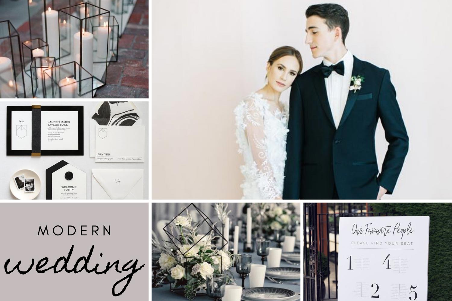 Весілля в стилі модерн: чорно-білий декор, геометрія фото