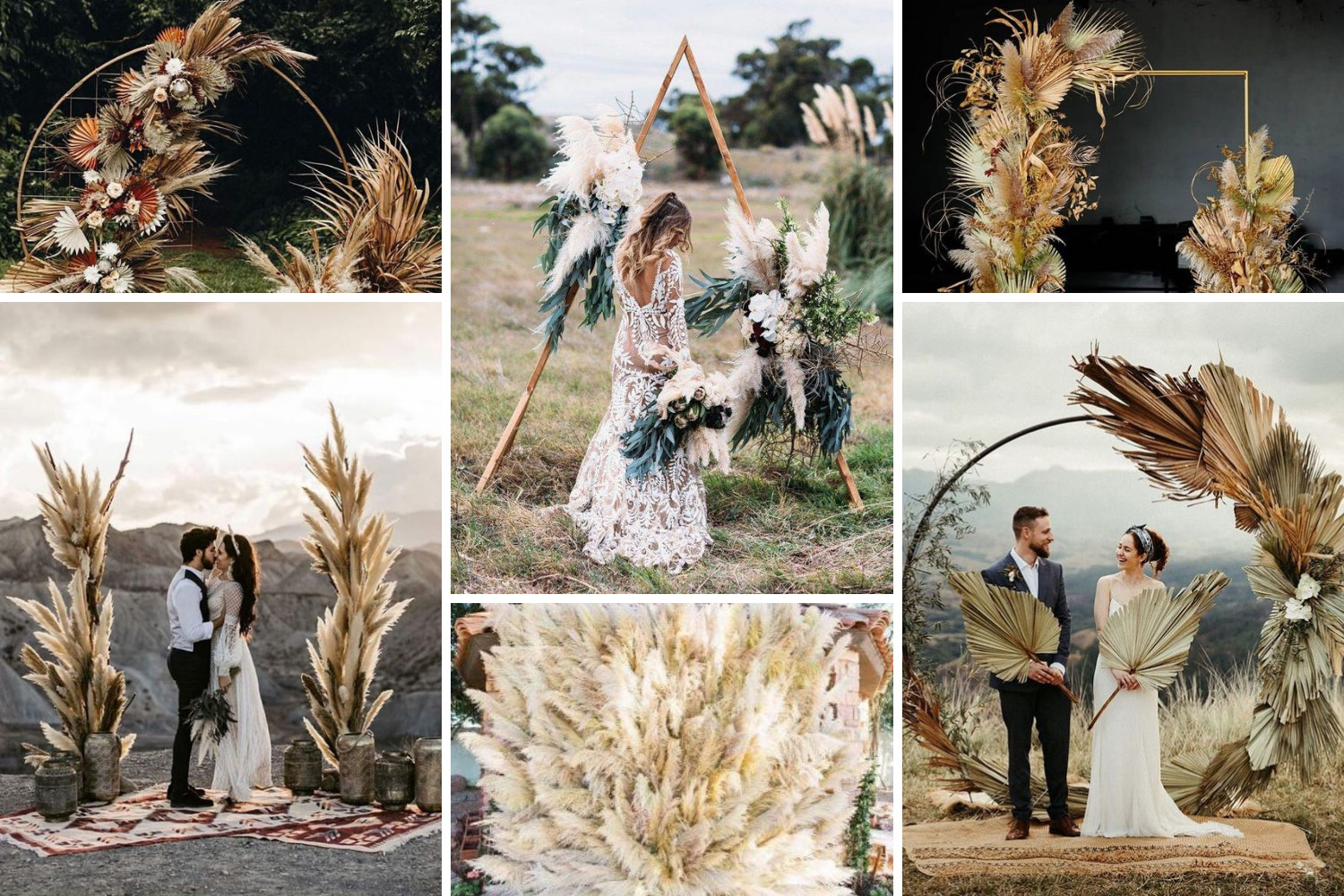 Фотозона из сухоцветов. Свадебная арка из сухих цветов