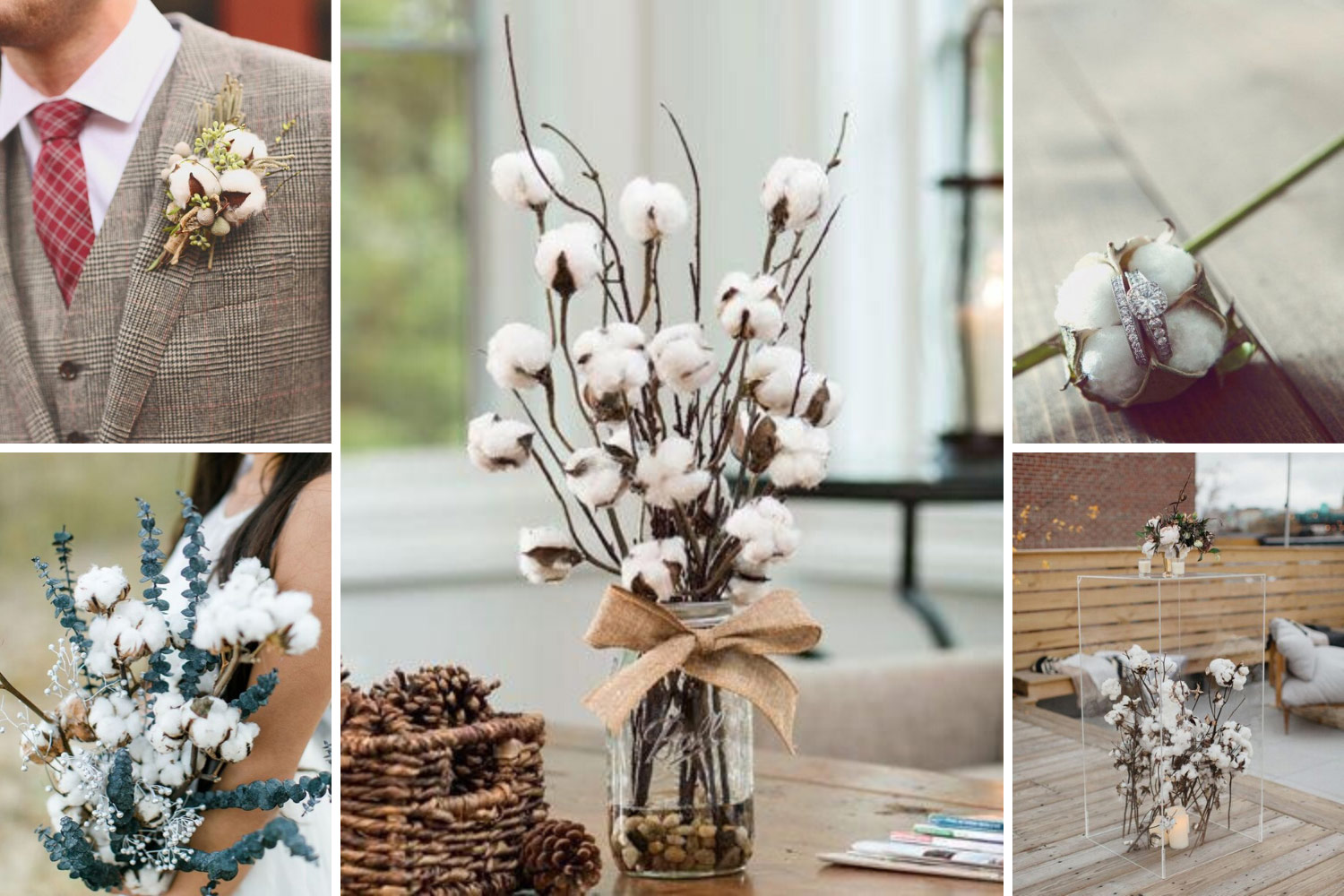Свадебная флористика и хлопок фото