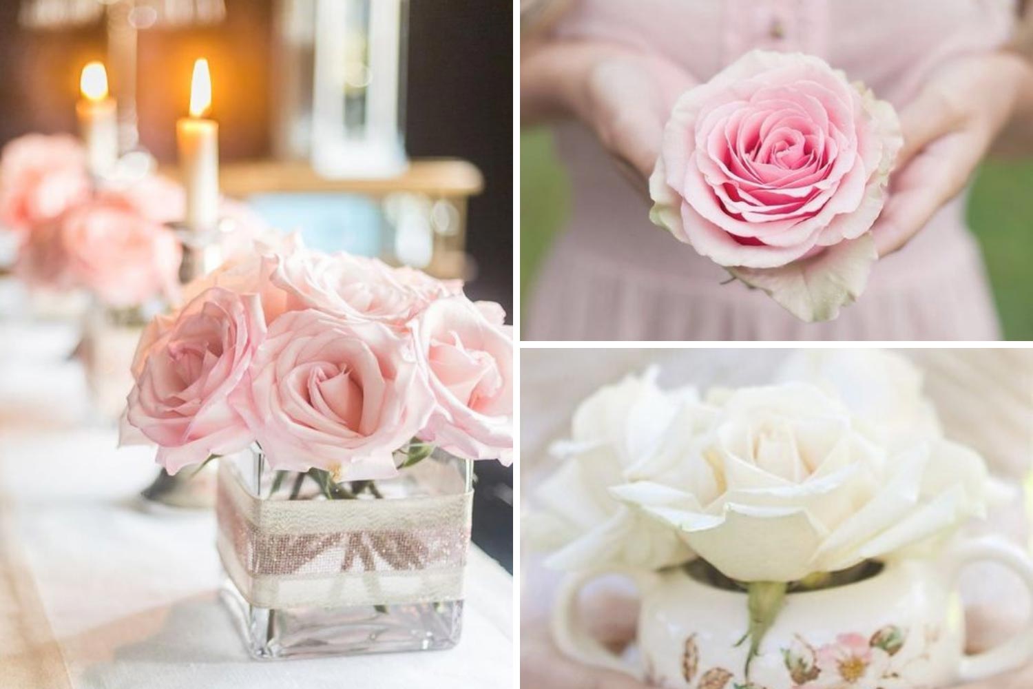 Центральні композиції з троянд фото