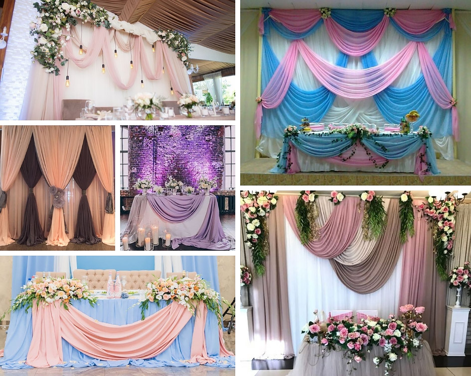 задник для молодят з тканини